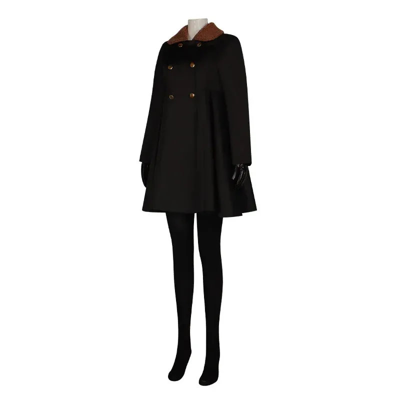 Film horror americani M3GAN Megan Costume cosplay AI Doll Robot Collo di pelliccia Giacca a vento Cappotto Parrucca Adulto Bambini Ragazza Vestito di carnevale