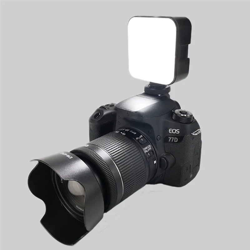 ABKI-LENVEE 49 LED 5 ワットミニ LED ビデオライト写真撮影 6500K フィルインランプ調光可能なホットシューマウントアダプターユニバーサルカメラ用