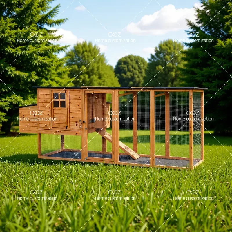 Solid Wood Chicken Coop Outdoor Wooden Chicken House Durable Poultry Shed for Backyard Farming Small Animal Hutch with Run
