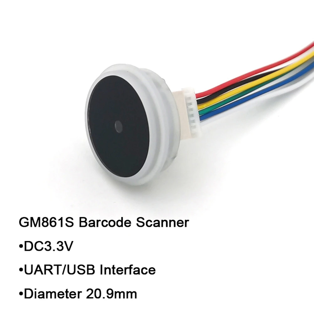 GM861S Interfaz UART/USB Código de barras 1D/2D Código QR Módulo lector de código de barras LED verde blanco