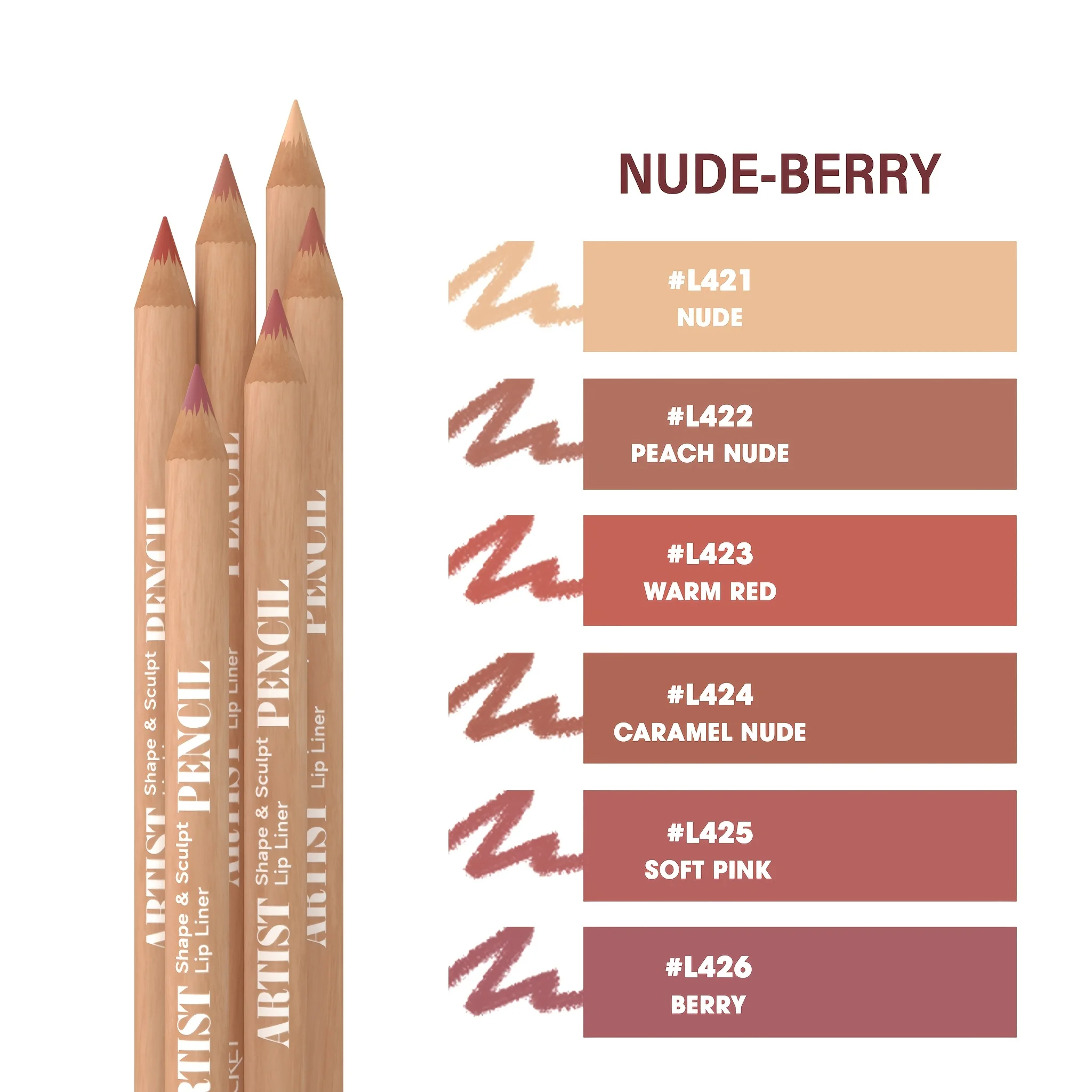 6pcs/Set Nude Lip Liner Makeup Set - Natural And Long-lasting Waterproof Matte Effect Lip Liner Daily Makeup,Lip Combo Makeup