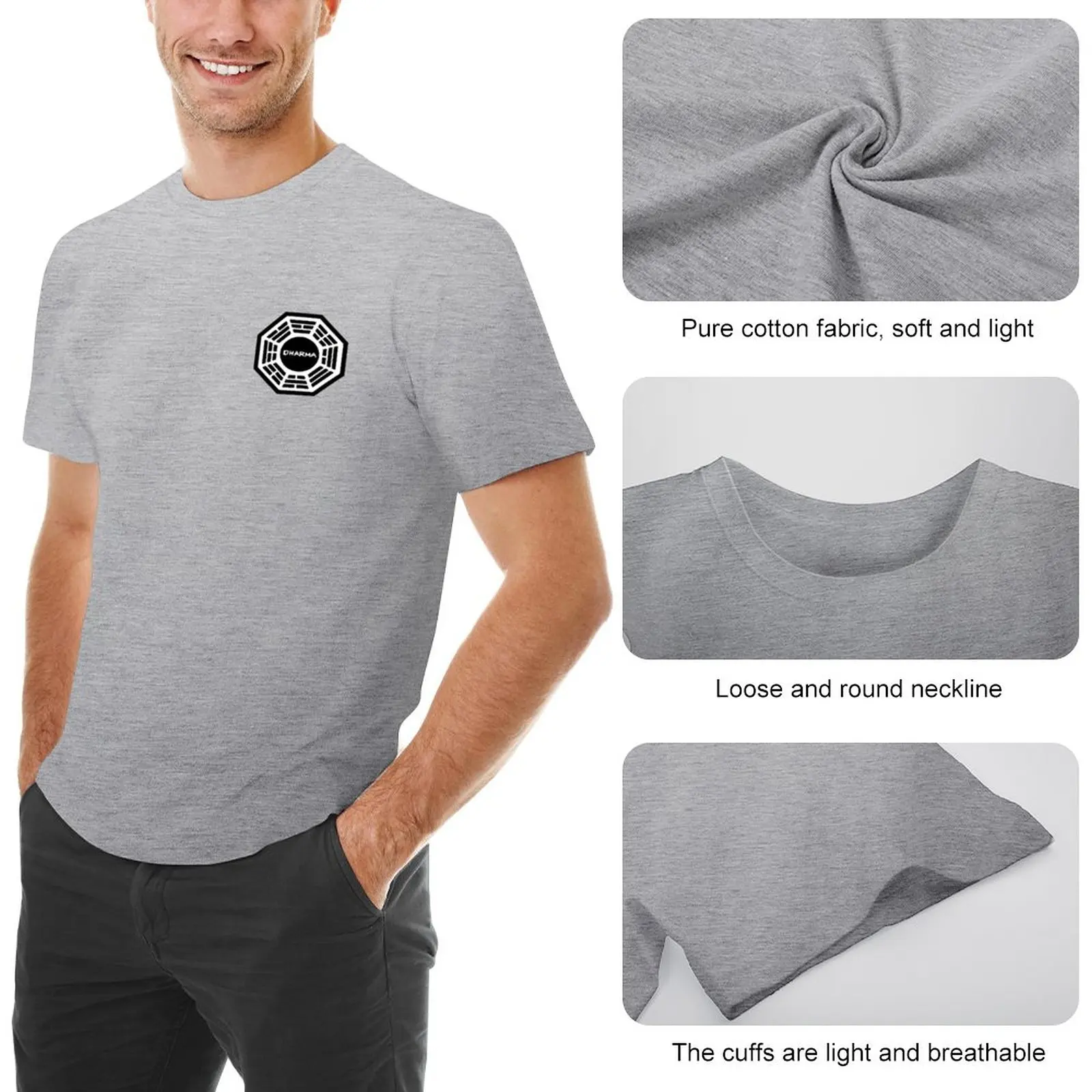 Dharma Initiative Sign T-Shirt t shirt man kawaii clothes oversized t shirts mens graphic t-shirts