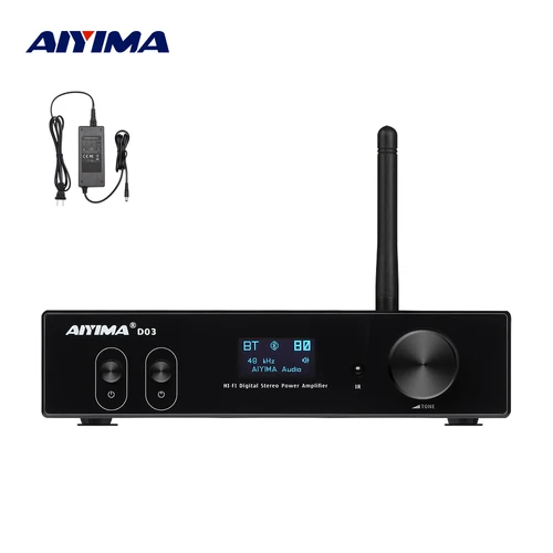 Imagen 1 del producto Amplificador Bluetooth AIYIMA D03 150Wx2, Amplificador de Subwoofer HiFi con DAC USB 2.1, Amplificador de Audio para el Hogar
