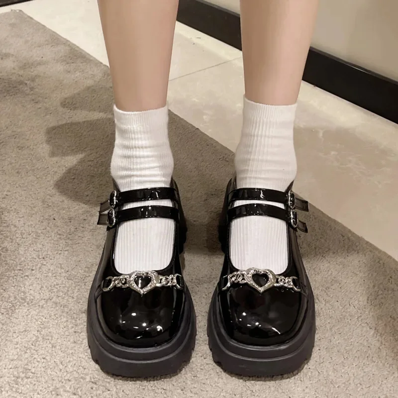 Scarpe da torta Y2K JK Spugna Giappone Kawaii Love StoryTransfer Landmine Series Scarpe da ragazza con suola spessa Scarpe da torta in spugna per sottocultura