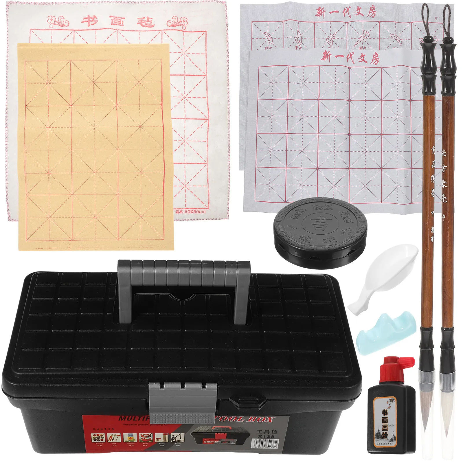 1 set Chinese Calligraphy Brush Writing Ink Painting Halloween Christmas New Year Calligraphy Writing Set Calligraphy Set