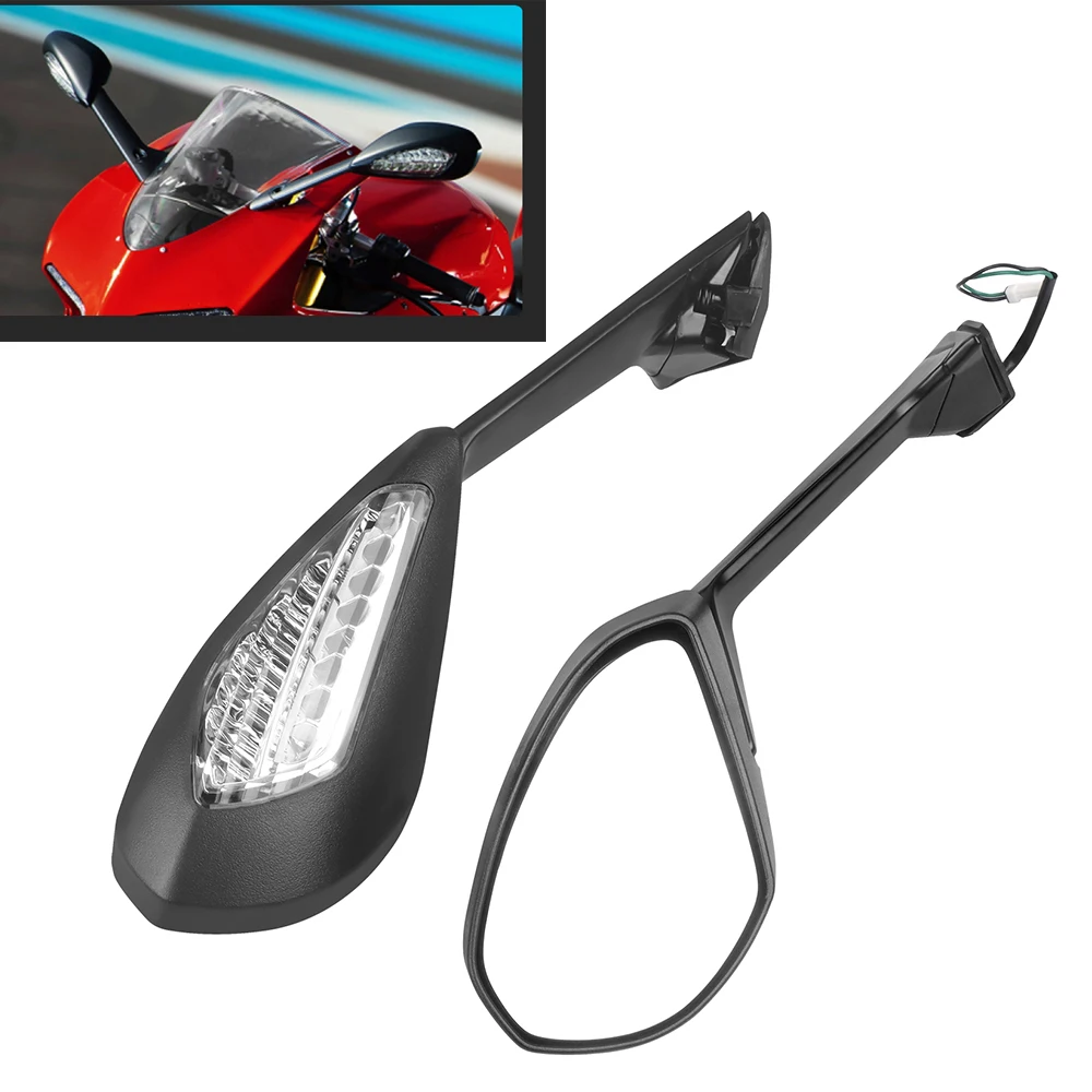 For DUCATI 1199 Panigale S R 1199S 2012-2015 899 Panigale 2014-2015 Motorcycle Rear View Mirror Rearview Mirrors LED Turn Signal