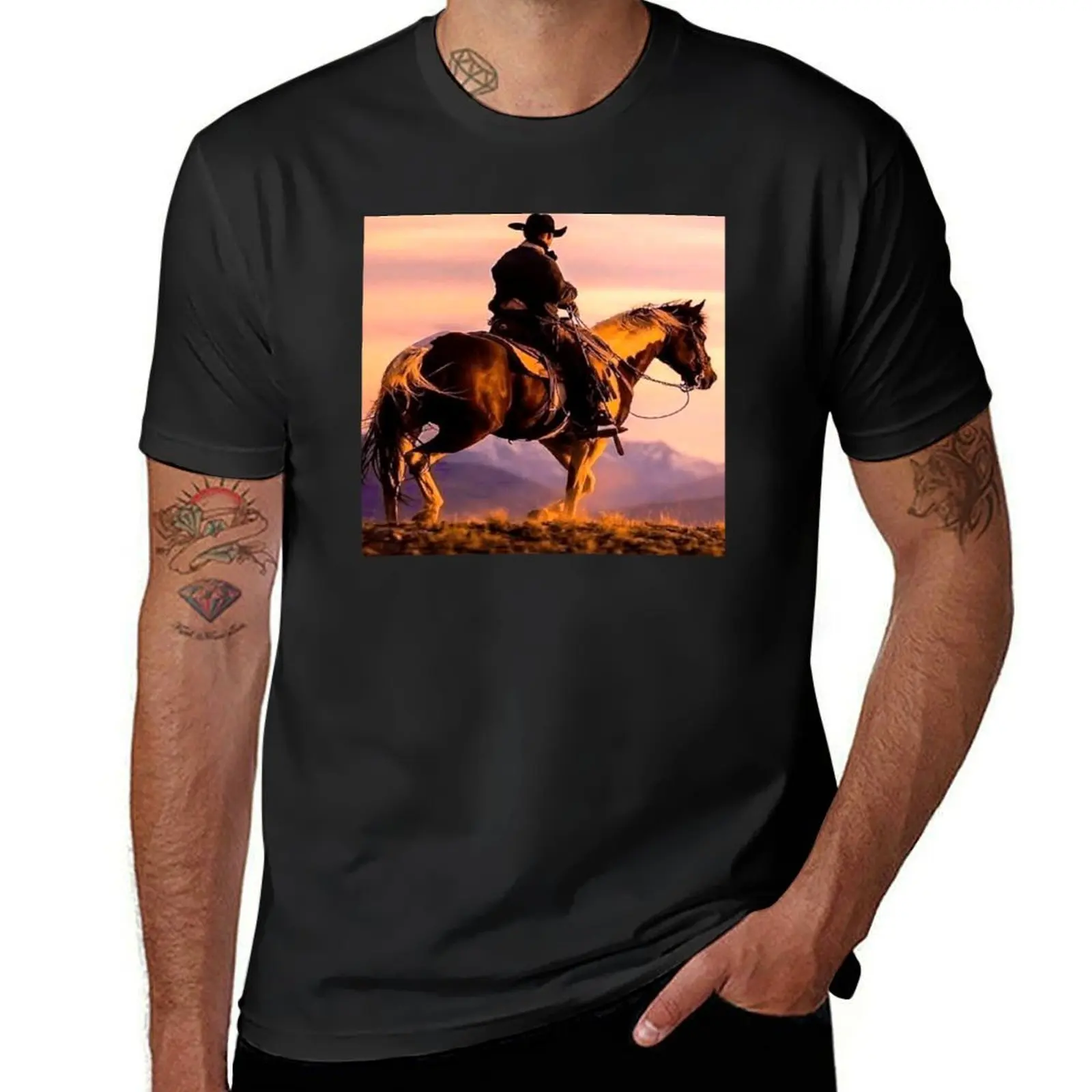 Rodeo Cowboys' T-Shirt hippie clothes customs anime clothes T-shirts for men cotton