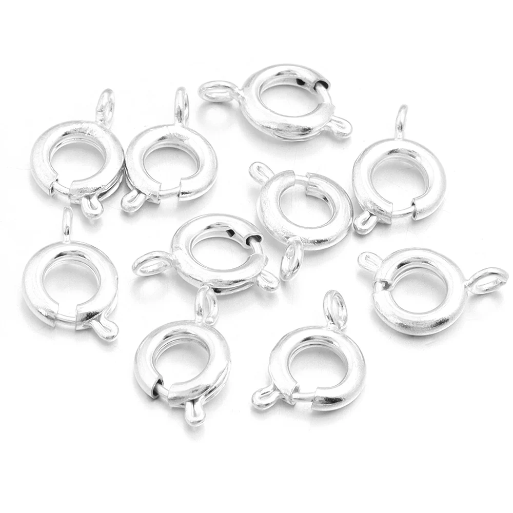 10 teile/los Kupfer Runde Frühling Verschlüsse Schlüsselbund Haken Schnallen End Anschlüsse Für Armband Halskette DIY Schmuck Machen Zubehör – Detail 12