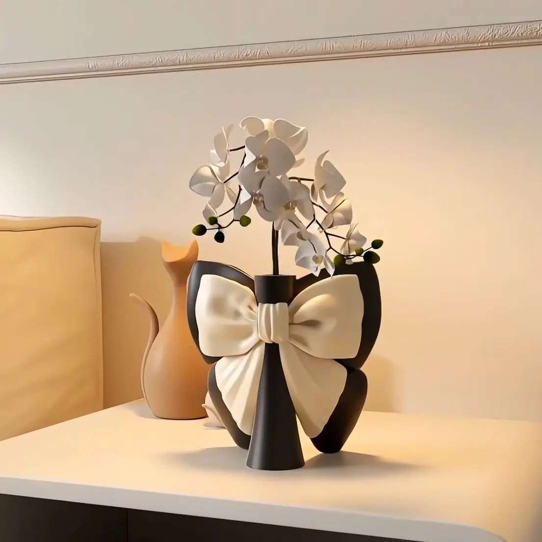 Creative Personalized Butterfly Vase Ornament French Light Luxury High End Living Room Entryway Tabletop Decor