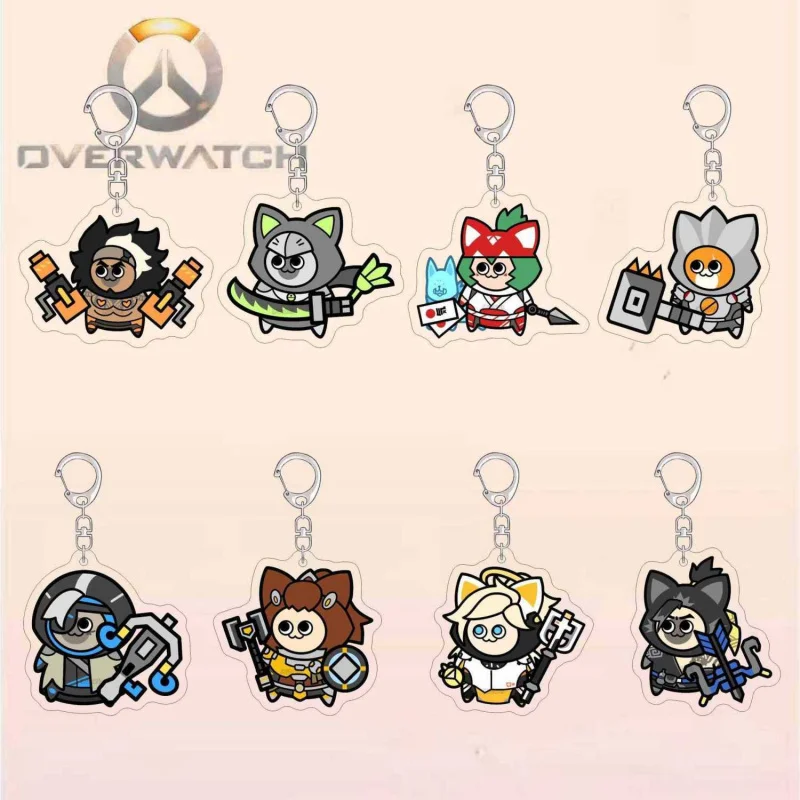 Горячая игра Overwatch брелок фигурка кулон брелок аниме аксессуары мультяшный держатель креативная сумка аксессуары подарки для фанатов КОСПЛЕЙ