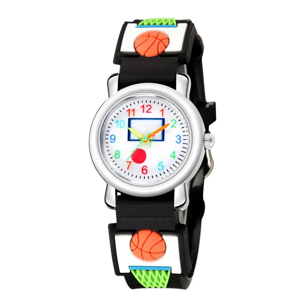 Regalo sportivo orologio da polso regolabile carino modello di pallacanestro multicolore ragazzi Sport ragazze bambini ragazzi ragazze compleanni