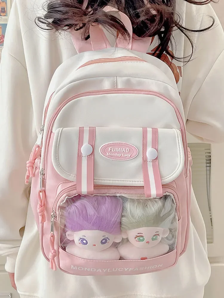 

Lolita Style Lovely Backpack Kawaii Clear Bag Schoolbags for Teenage Girls Transparent Handbags Candy Sweet Itabag Shoulder Bags