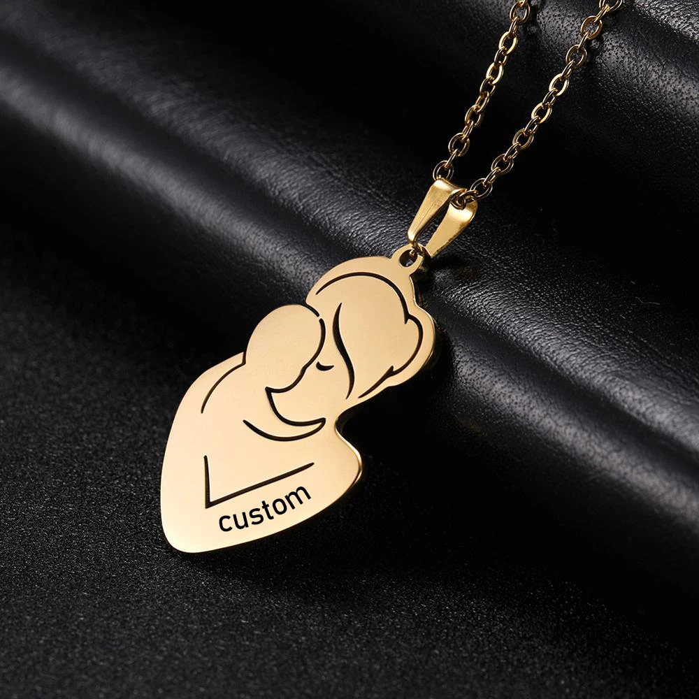 Skyrim Personalized Name Family Pendant Necklace Mom Dad Child Custom Stainless Steel Necklaces Jewelry Mother's Day Gift