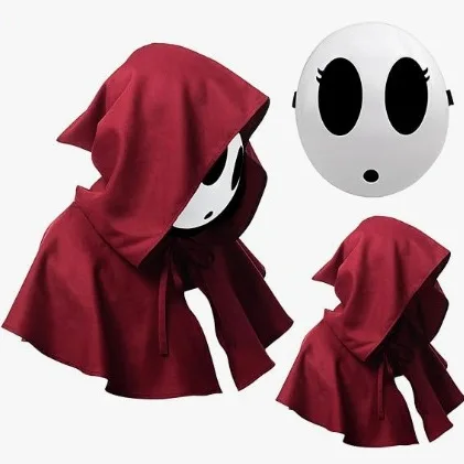 Game Super Luigi Bros Shy Guy Mask Halloween Cosplay Unisex Kid Adlut Full Face Masks Masquerade Accessories Prop view 5