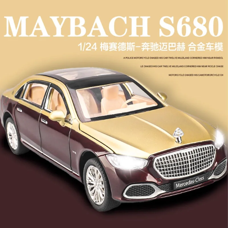 

Fast delivery. Mercedes-benz Maybach s680.1/24 car model, children's toy car, boys' car model, simulation alloy/ornament/gift/to