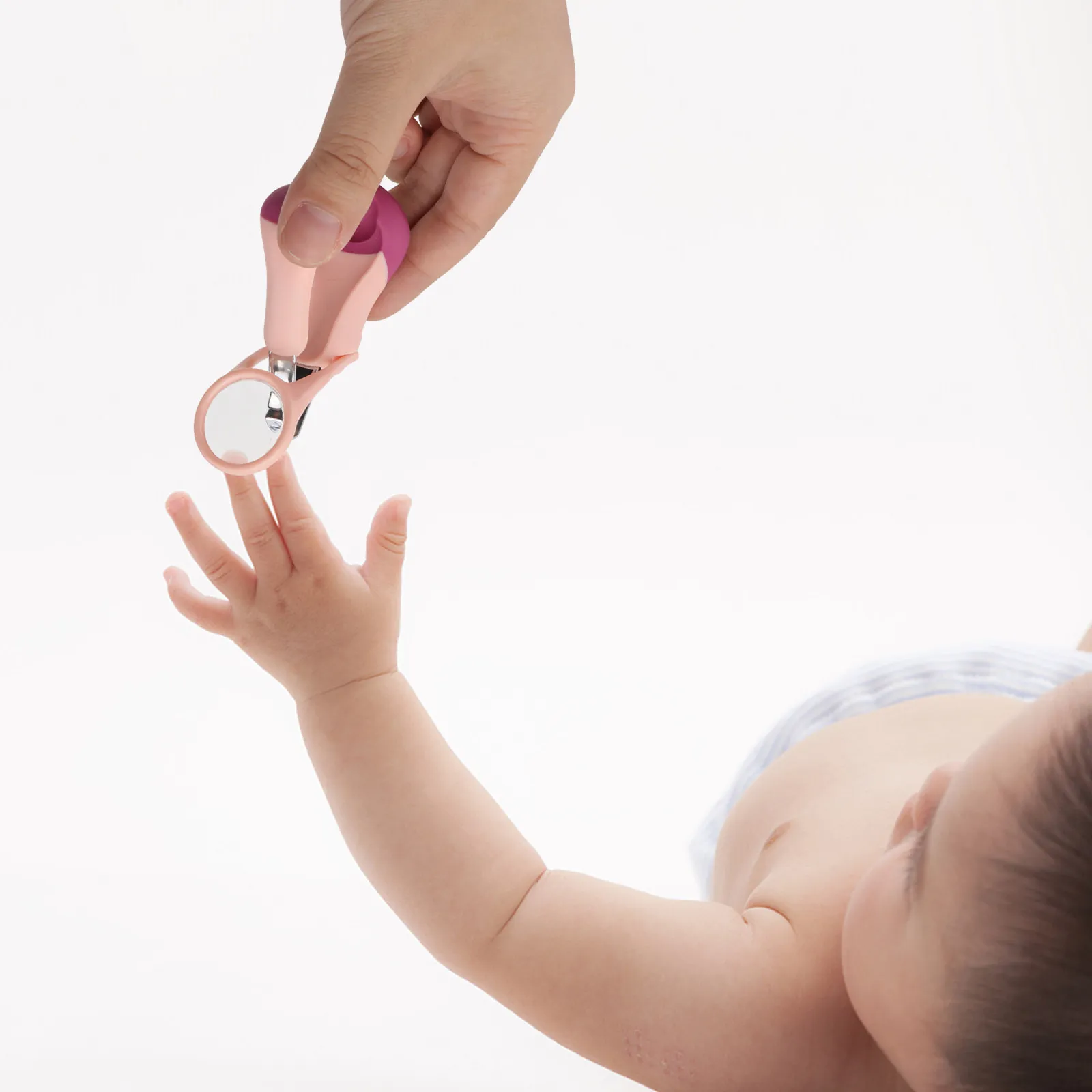 

Pink Baby Nail Trimming Kit Stainless Steel Clipping Tools Tweezers Scissors Foldable Lightweight Ergonomic Design for Newborn