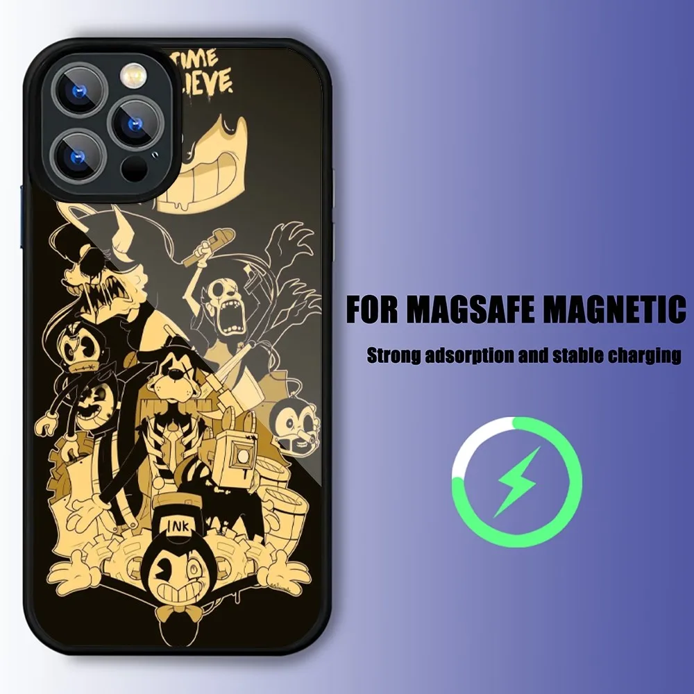 Game B-Bendy and the ink Machines Phone Case For iPhone 15 14 13 11 12 Pro Max 14 Plus 15 Pro Max For Magsafe Phone Cover