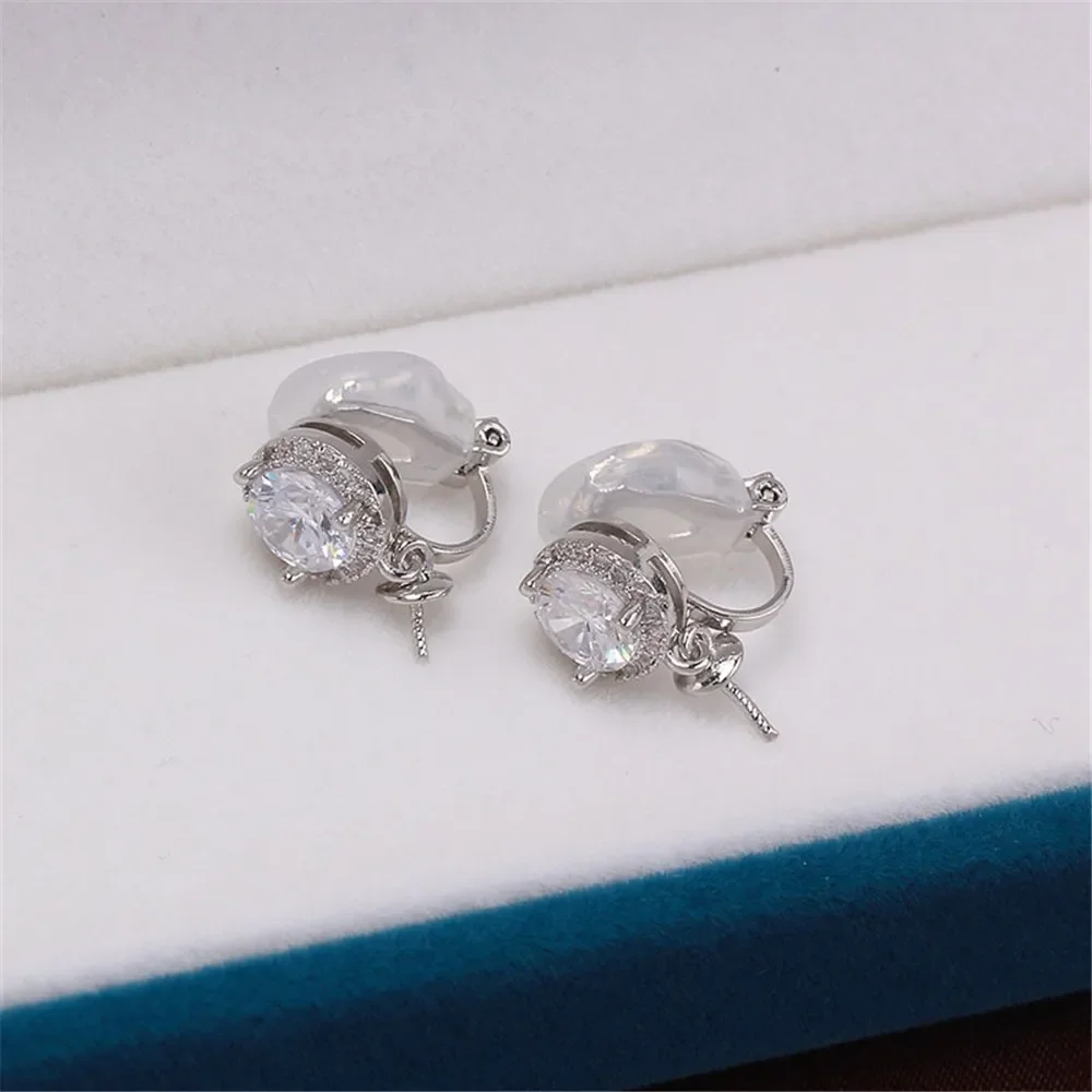 Gold Plated Pearl Earring Settings, DIY Jewelry Making Supplies, Blank Ear Stud Bases for Handmade Accessories, 1pair No Pearl