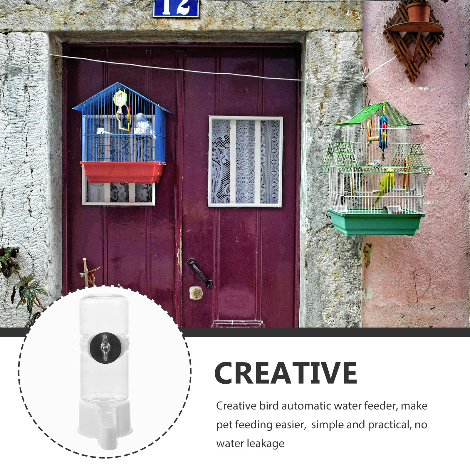 

Automatic Bird Water Dispenser Safe Non-Toxic Plastic Feeder Easy Operation Convenient Bird Drinking Accessory