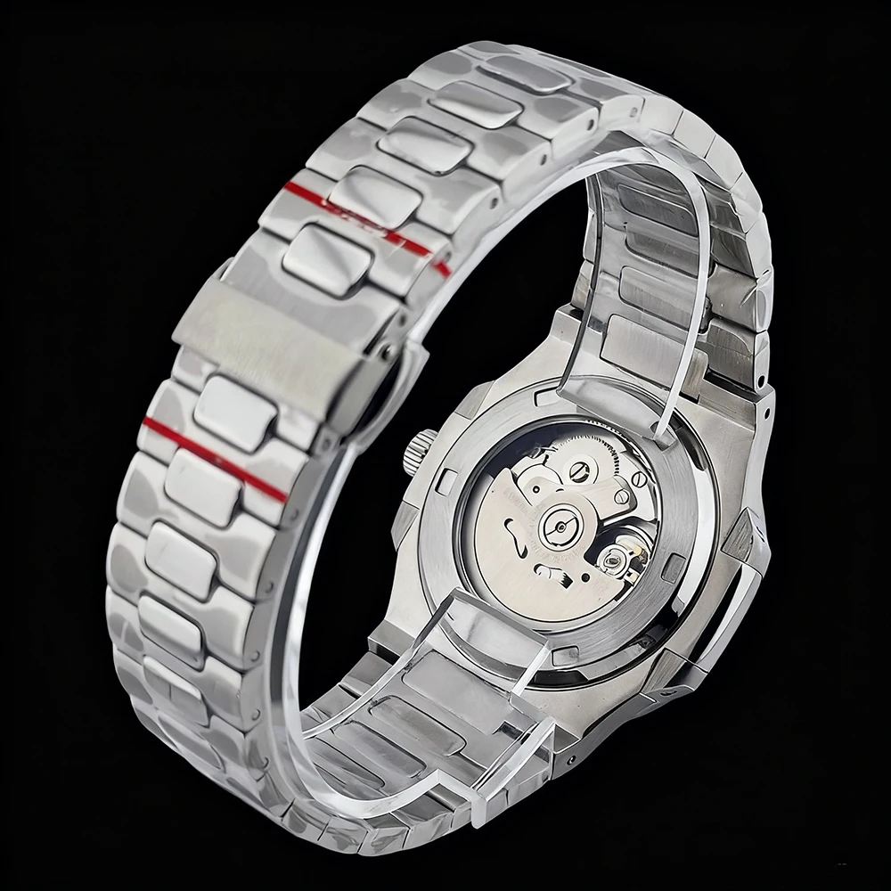 Venda quente relógio nh35 logotipo personalizado relógio masculino relógio de aço inoxidável vidro safira nh35 movimento acessórios relógio