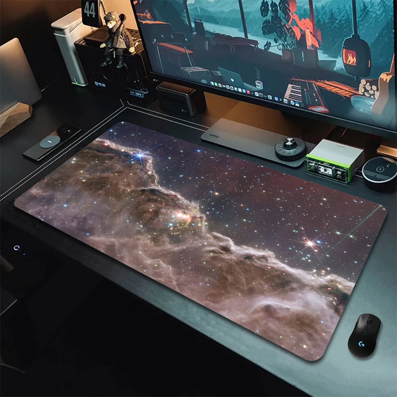 Imagem -04 - Nebulosa Grande Gaming Mousepad 900x400 mm Antiderrapante Grande Computador Espaço Mouse Esteira de Borracha hd Impressão Galaxy Tapete de Mesa Mouse Almofada Xxl