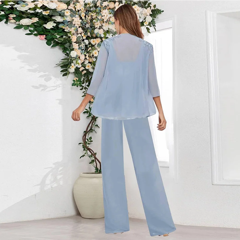 Mother Dress Mother Of Bride Dresses Wedding Mother Of The Bride Dress V-Neck Jacket Pants Set Women's Wedding Party Attire