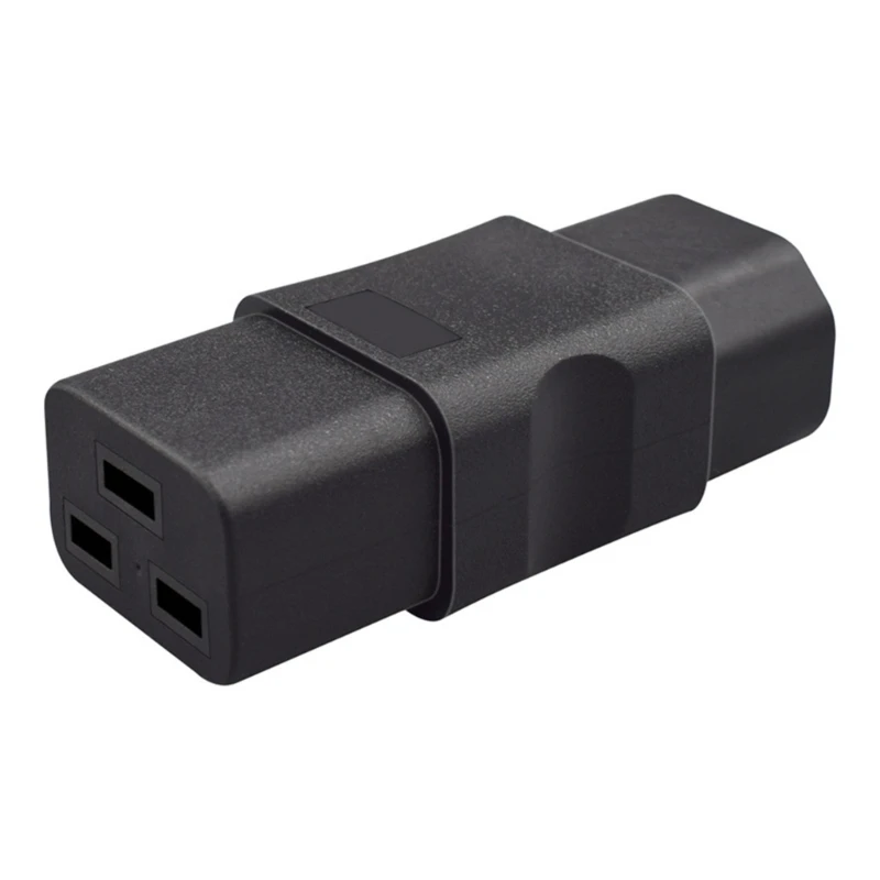 Power Adapter Converter IEC C14 To C19 Adapter, 10A Male To 16A Female PVC Electrical Connector For Electronics