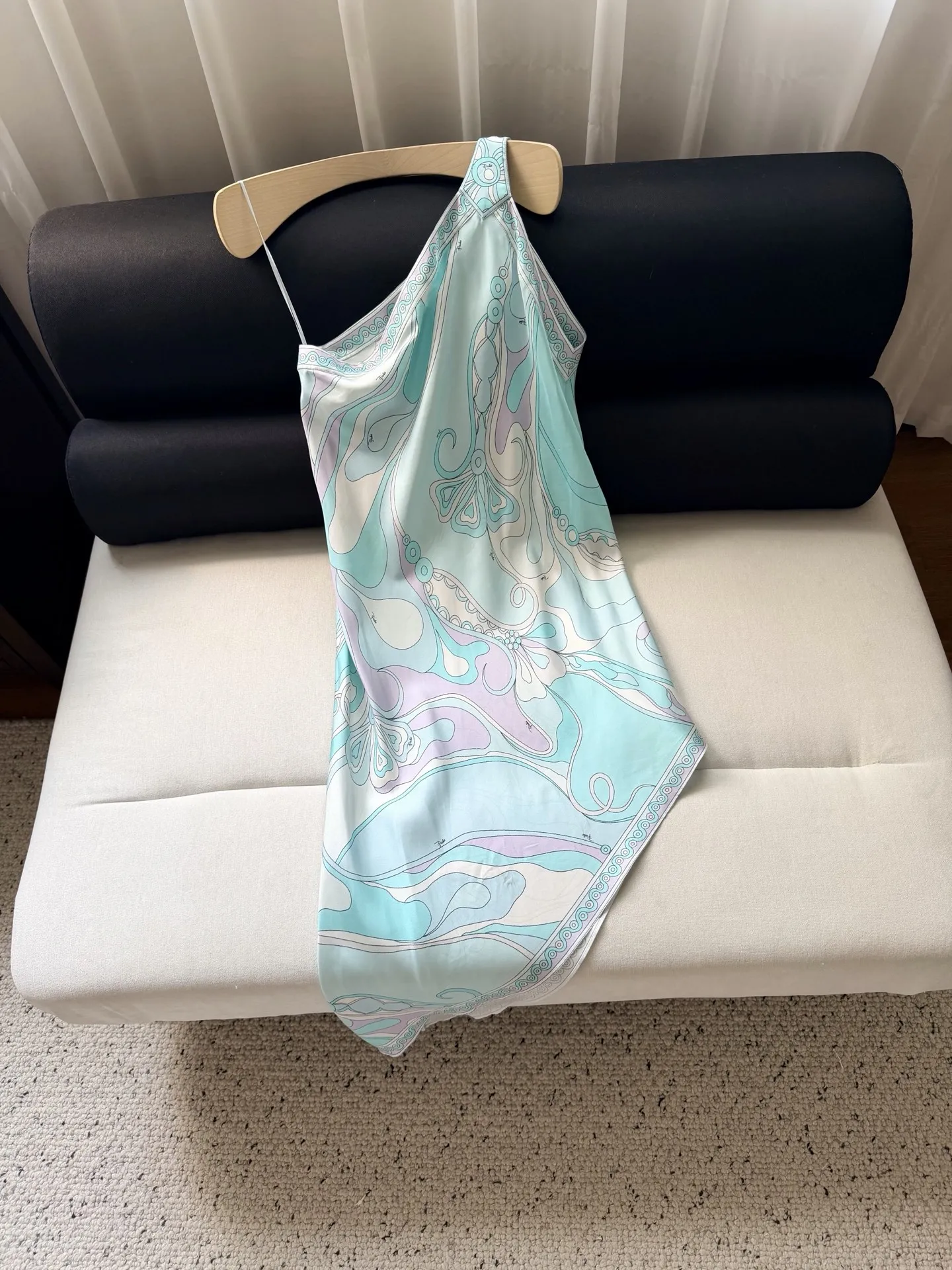 Women's Off-the-Shoulder  Geometric Print Dress for Vacation