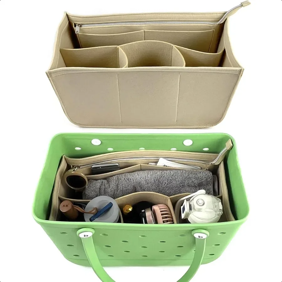 

Резиновая подкладка-органайзер для пляжной сумки для сумки XLarge Bogg Simply Southern Felt Insert Divider с отделением на молнии для хранения сумки Bogg Acc