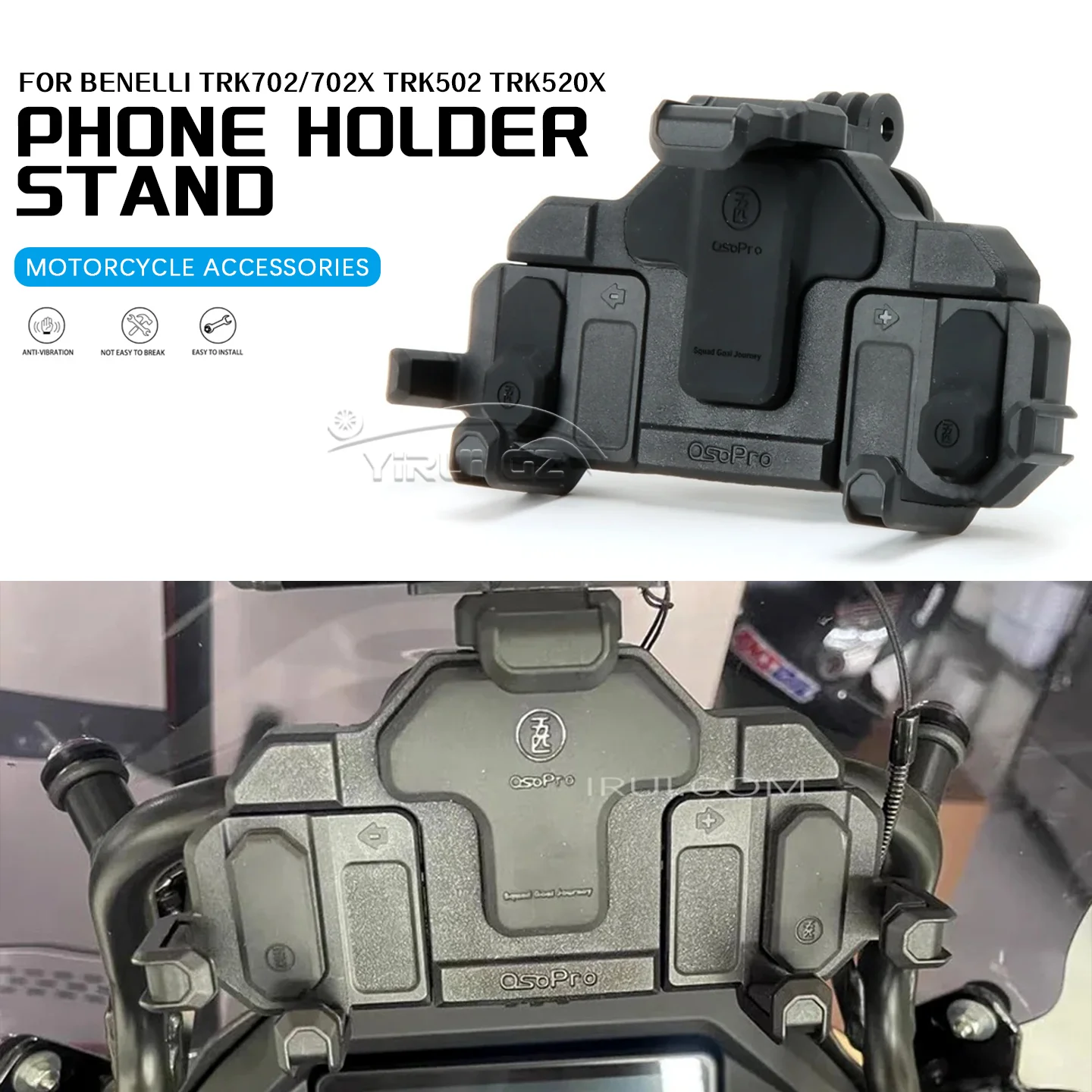 

Motorcycle Accessories FOR BENELLI TRK702/702X TRK502 TRK520X New Phone Holder Stand Navigation Stand Shock Absorber Phone Stand