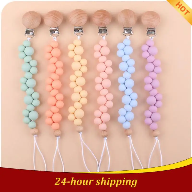 Let's MakeBaby Pacifier Chain Food Grade Silicone Newborn Safety Teether Chews Beech Pacifier Clip Baby Stroller Pendant