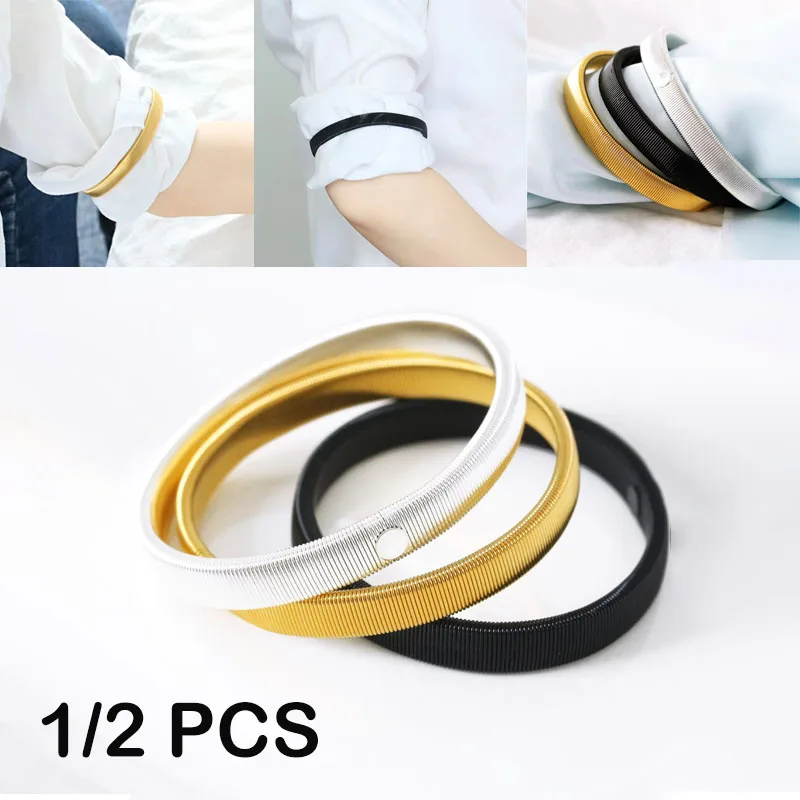 1/2PCS Elastic Armband Shirt Sleeve Holder Women Men Fashion Adjustable Arm Cuffs Bands For Party Wedding Clothing Accessories