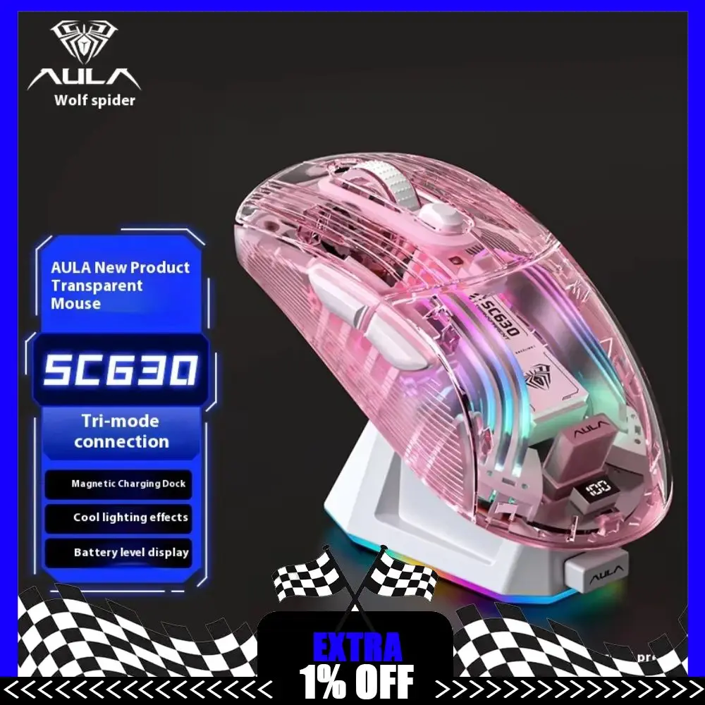 

Мышь Aula Sc630 Pro, 3 режима, беспроводные игровые мыши, энергосбережение, Sc630Pro с зарядной базой, геймерская киберспортивная мышь, подарки для ПК