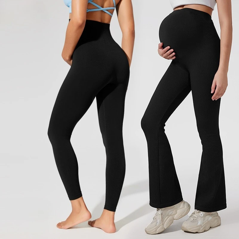 Seamless Maternity Yoga Pants High Waist Belly Support Pregnancy Shorts & Leggings Pregnant Women Workout Maternity Activewear