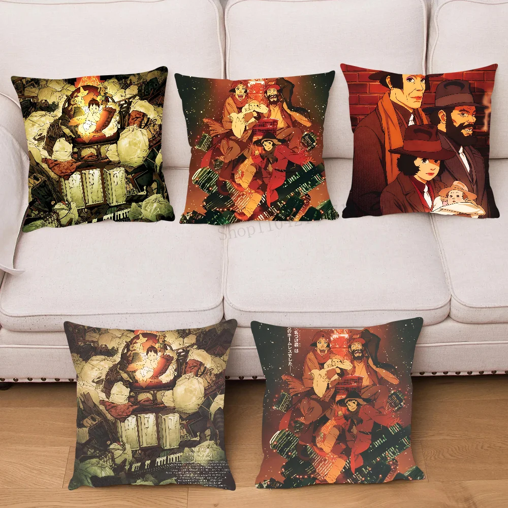 T-Tokyo Godfathers Anime Pillow Case Square Pillow Bedroom Sofa Leisure Comfort Cushion Car Living Room Home Decoration