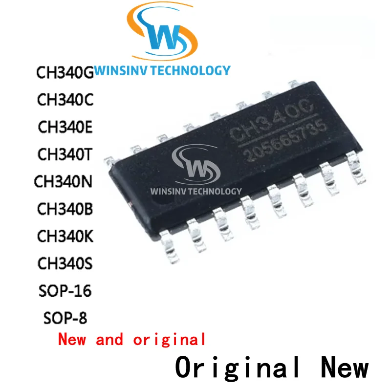 10Pcs New CH340G CH340C CH340E CH340T CH340N CH340B CH340K CH340S CH340 SOP-16 SOP-8 IC Chip USB to Serial In Stock