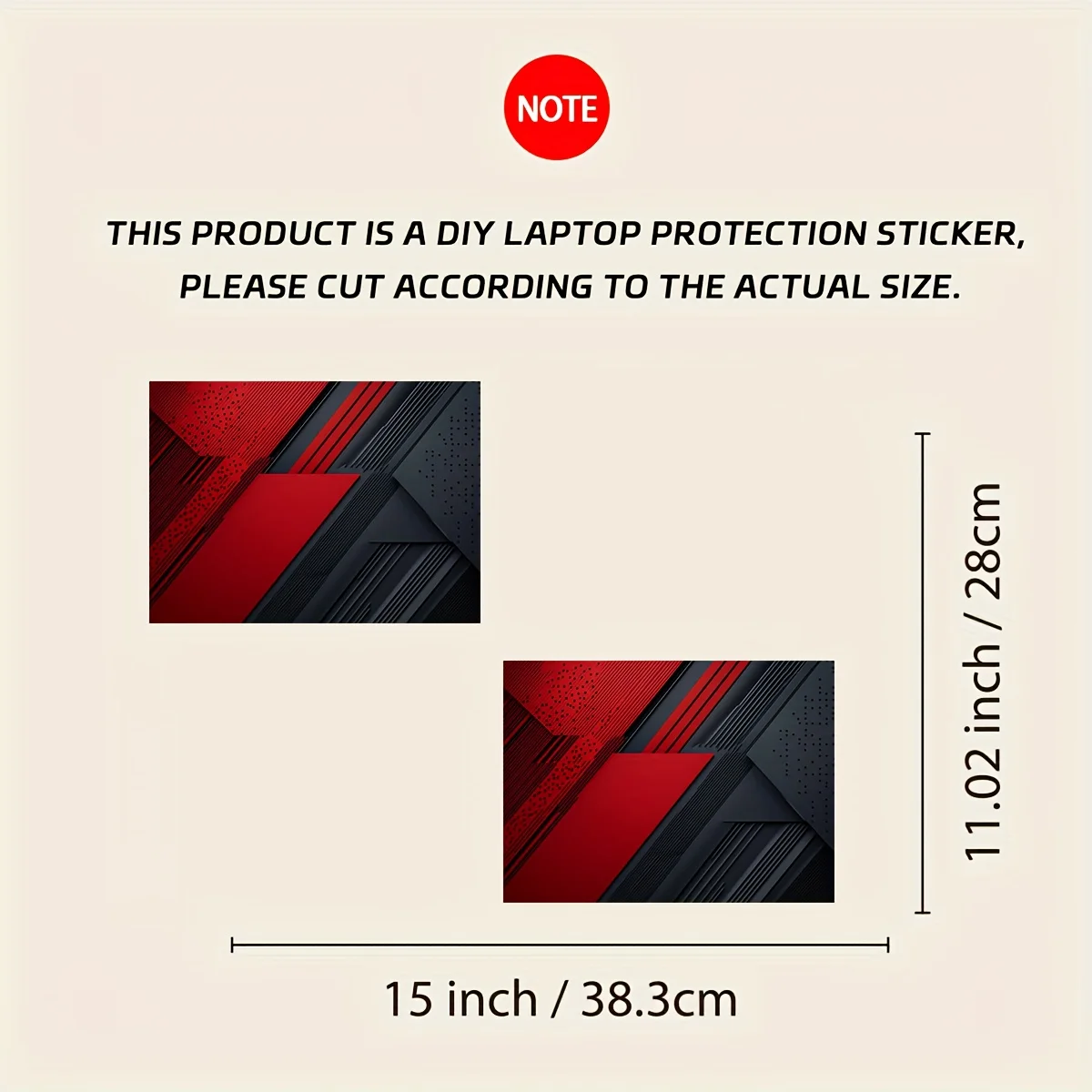 Vinyl Laptop Case Metal Stickers, 2 Pieces/Set, Scratch Resistant DIY Art Case, Universal Netbook Skin Stickers Non-Reusable