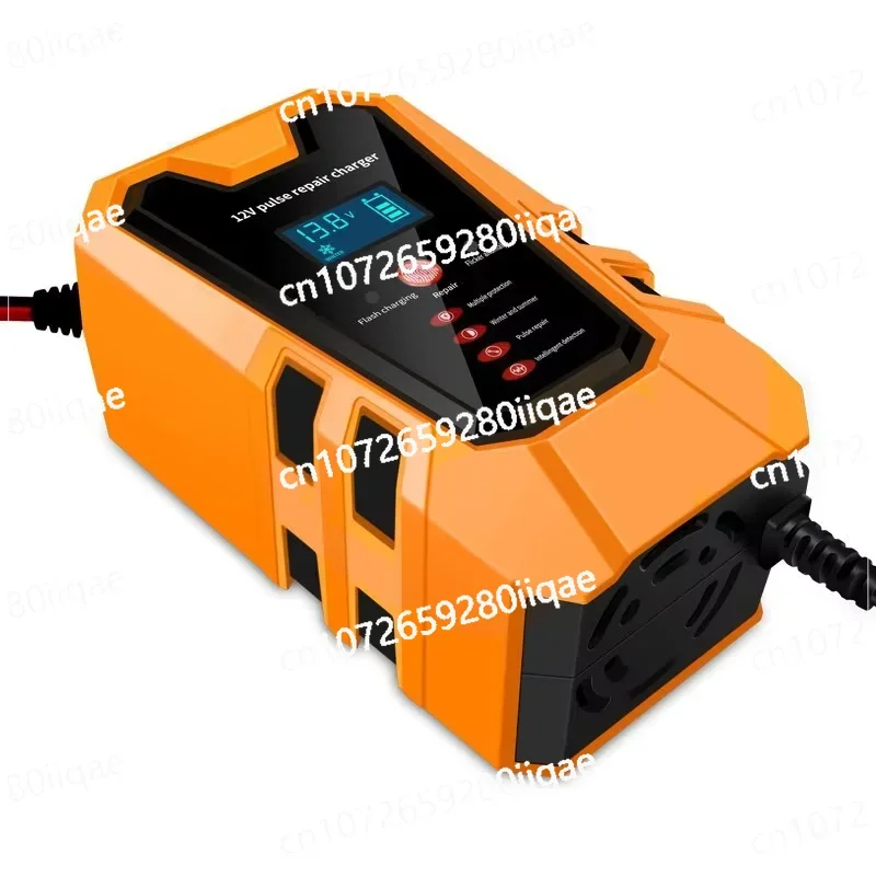 12V6A Motorcycle Car Battery Charger Car Pulse Repair Lead Acid Storage Charger with LCD