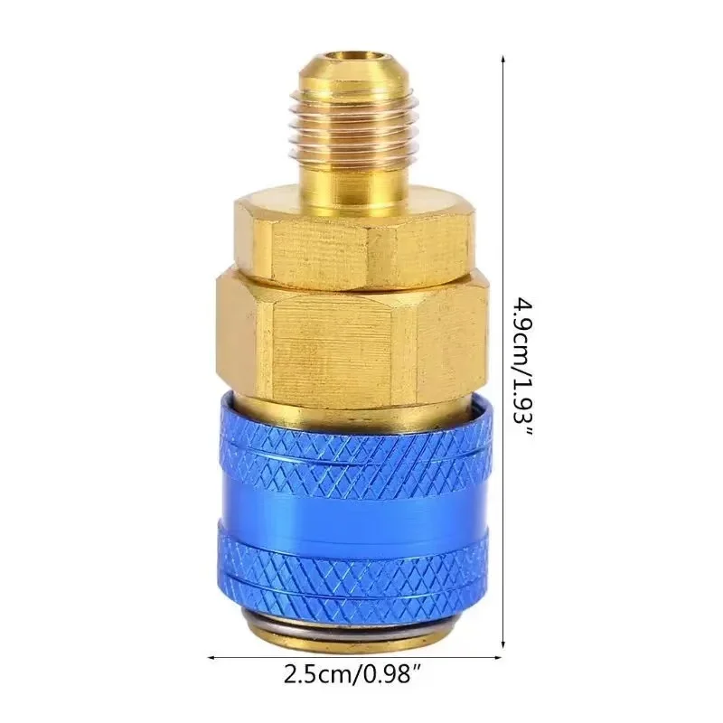 Premium Universal R134A AC Quick Coupler Adapter for Automotive Manifold Gauge Anti-Rust Alloy Adjustable & H/L Refrigerant Pack