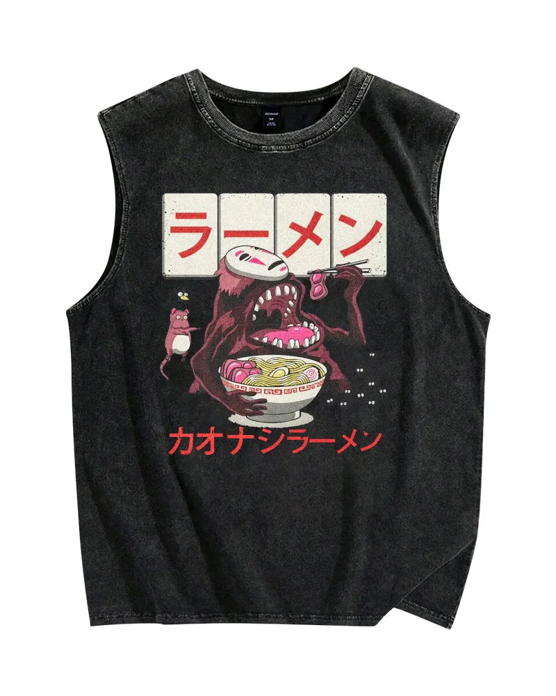2026 Harajuku Japanischer Anime Vintage Washed Tank Top Herren Ärmelloses T-Shirt Sommer Y2K Oversized Streetwear Weste Herrenbekleidung
