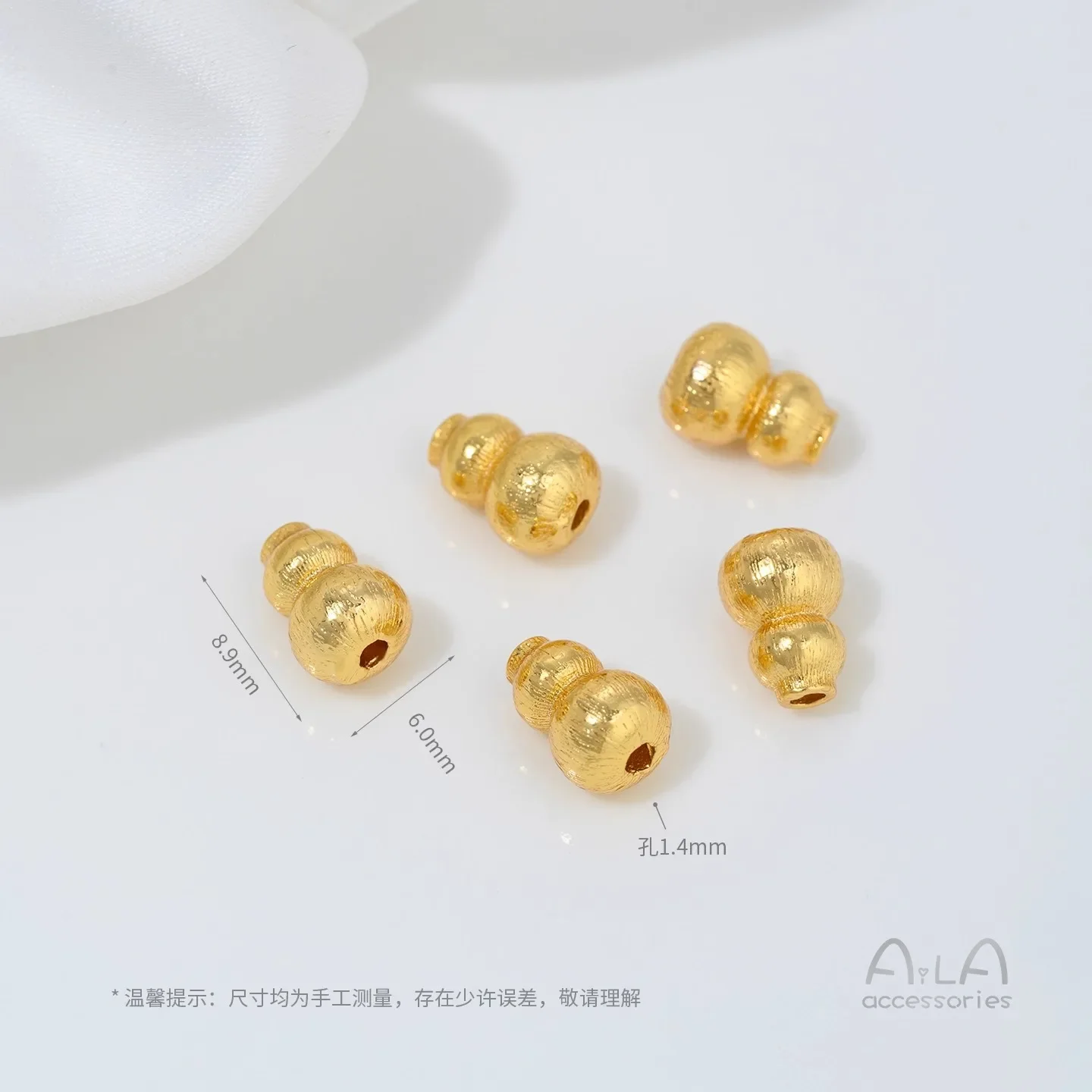 24k Gold Plated Zirconium Butterfly Flower Gourd Bucket Bead Auspicious Cloud Mantra Diy Bead Isolation Handcrafted Bead Stringi view 6