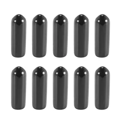 100Pcs Rubber End Caps 4Mm ID PVC Round Tube Bolt Cap Cover Screw Thread Protectors Black