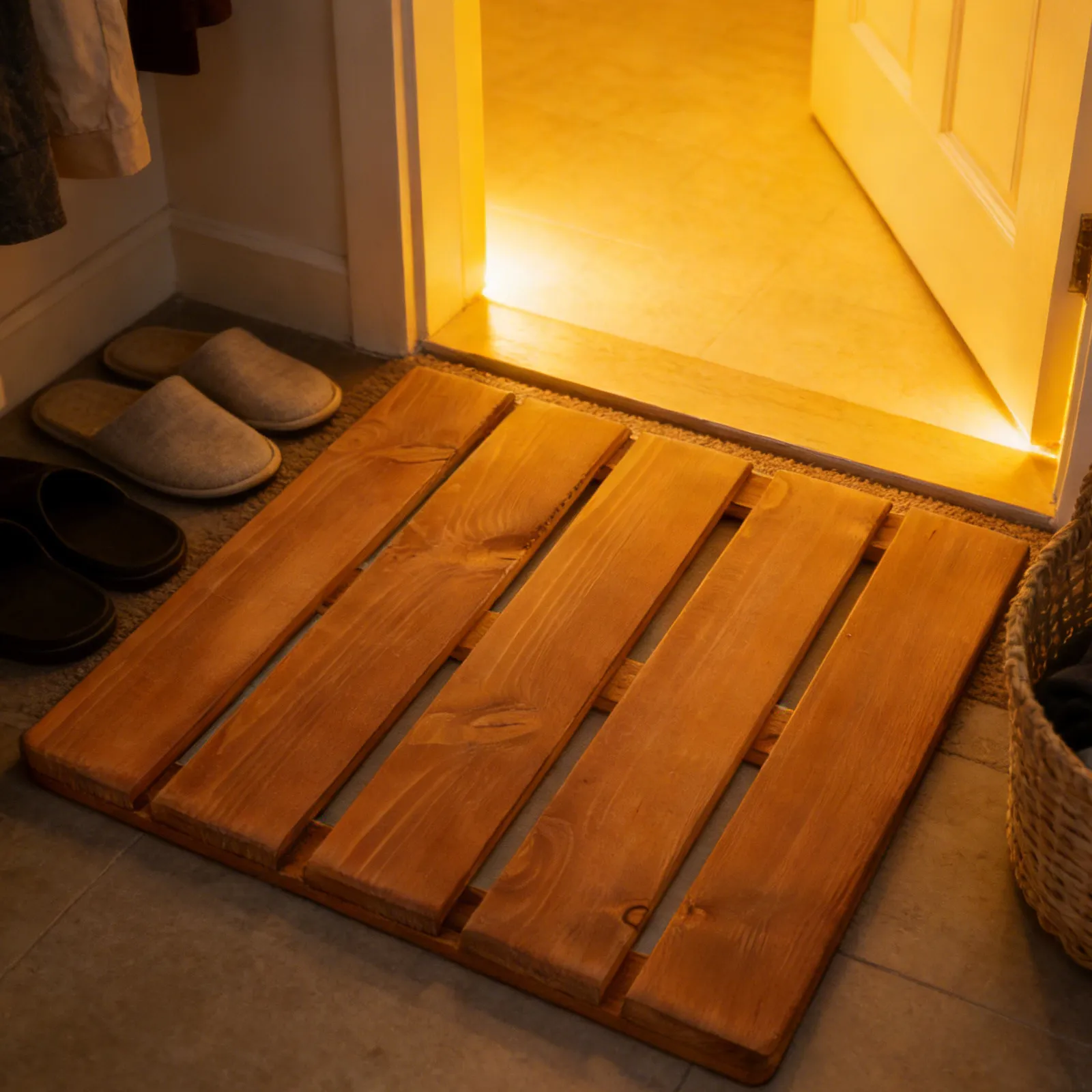 

Деревянный коврик для ванной из ламелей, 40 см, натуральное массивное дерево, для душа, спа, спортзала, противоскользящий, безопасный, легко чистится, темно-коричневый