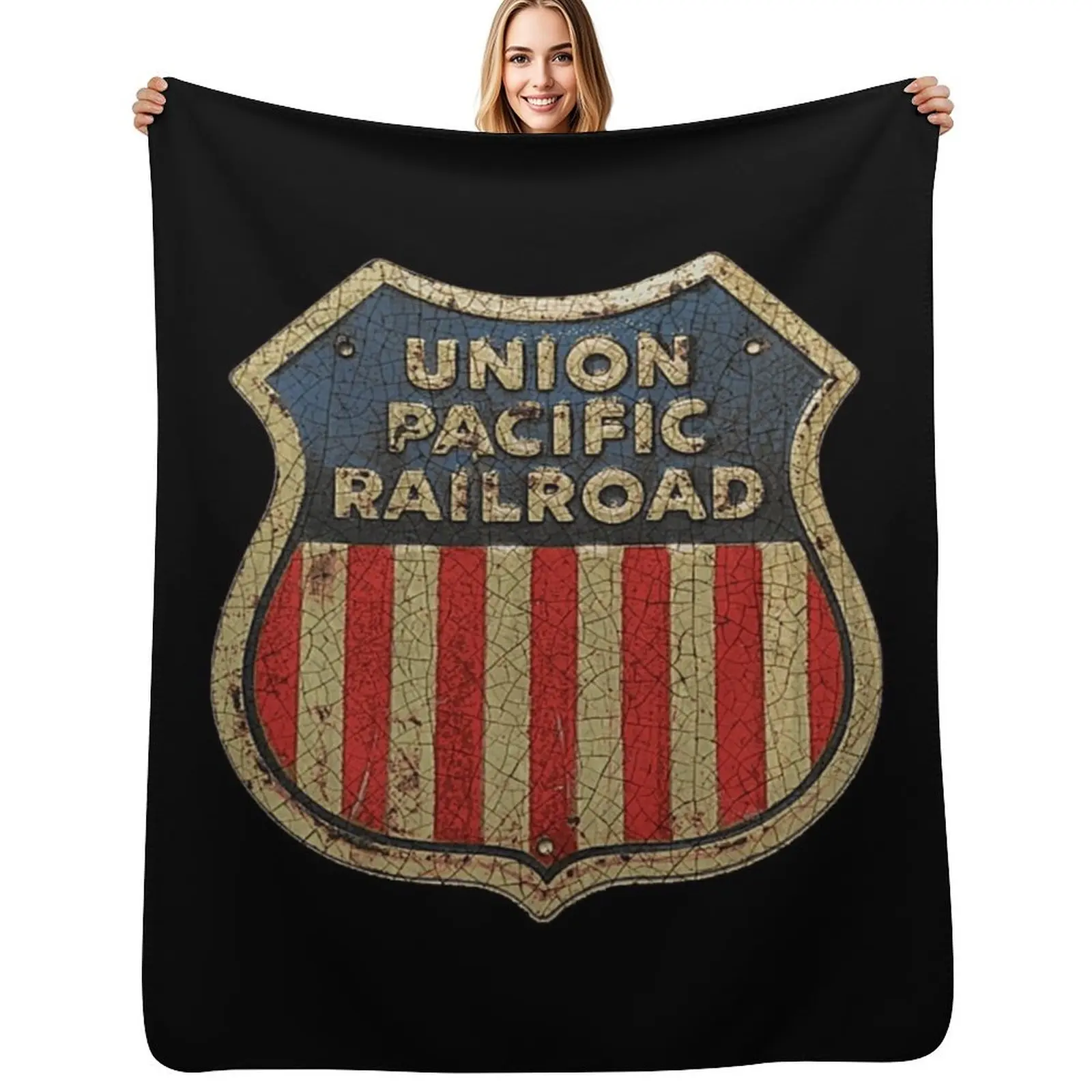 

Union Pacific Railroad Throw Blanket Ultra Plush Cozy Blanket for Napping Sleeping