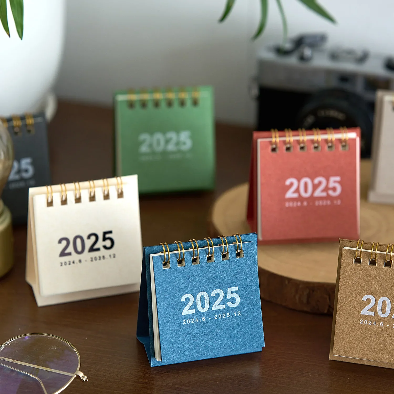 Kalender meja Mini bahasa Inggris 2025 kreatif dekorasi kantor kalender Desktop Memo harian kalender belajar perencana تقاويم