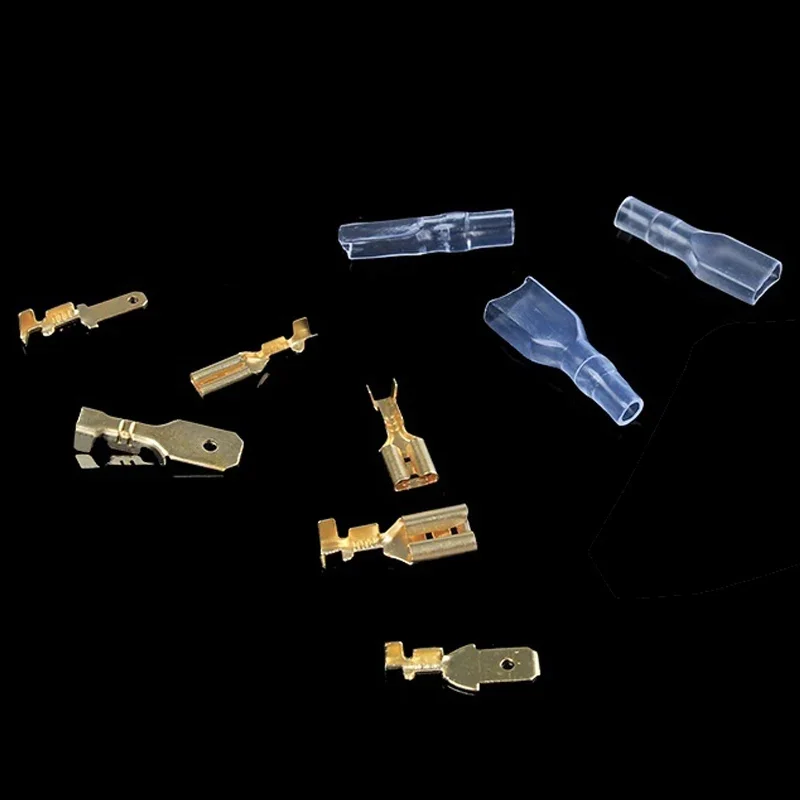 30/60/150/300PCS 2.8mm/4.8mm/6.3mm Male Female Spade Crimp Terminal Electrical Sleeve Wire Connector for 22-16 AWG 0.5mm2-1.5mm2