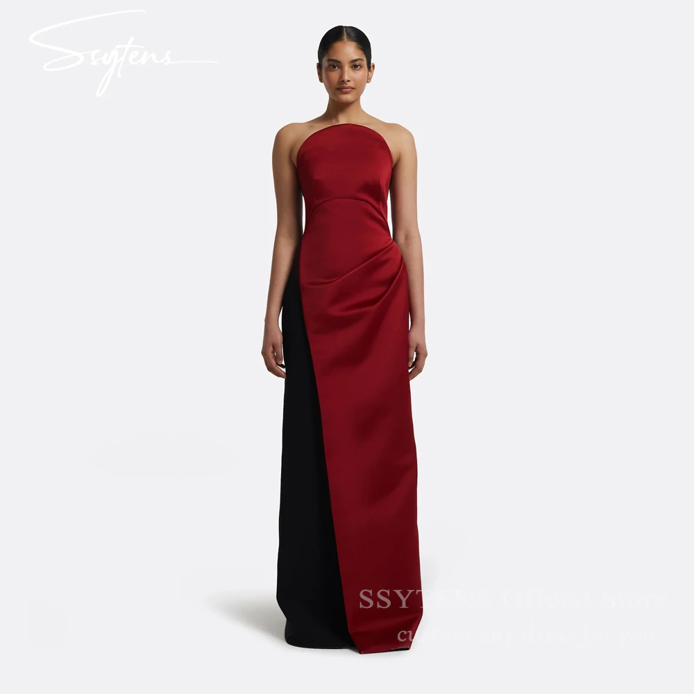 SSYTENS Elegant Contrast Evening Dresses Backless Sleeveless Strapless Vestido De Festa De Casamento Party Dresses Customized