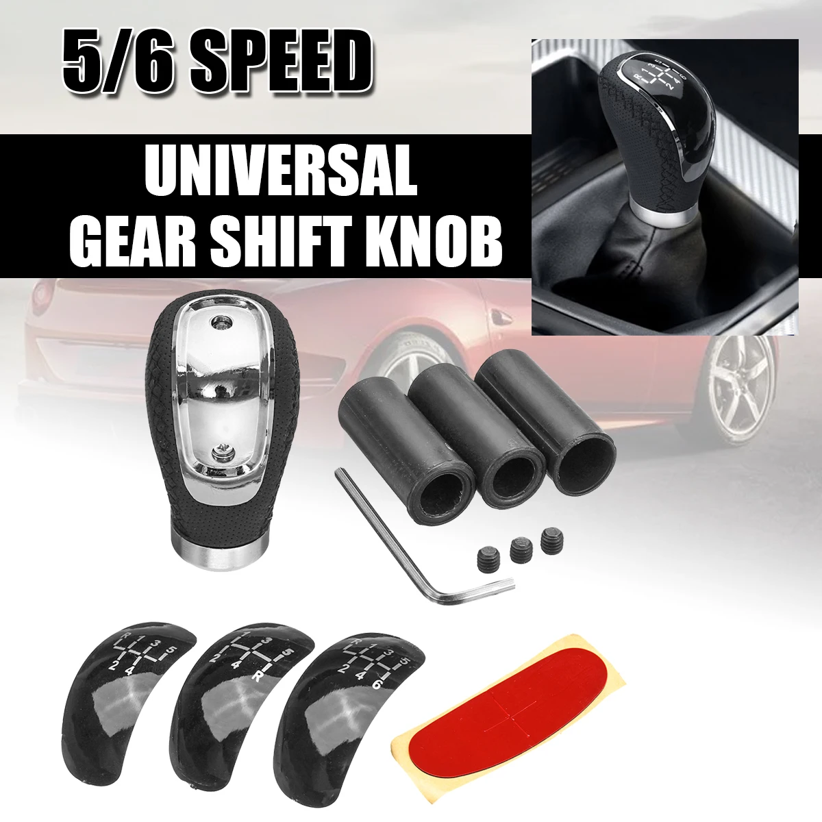 Universal 5/6 Speed PU Leather Gear Shift Knob Manual Car Gear Stick Shift Knob Gear Stick Shift Knob