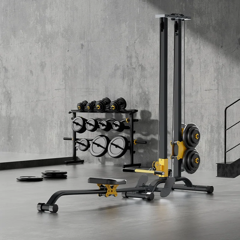 High-pull frame fitness equipment fat-burning exercise multi-functional integrated training machine back-pull rowing machine