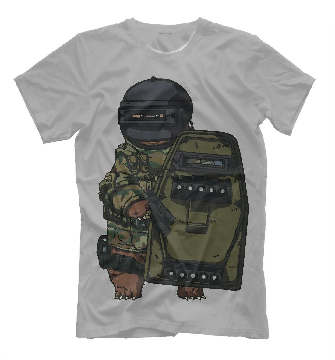 Russian Special Forces Catoon Bear T-Shirt New 100% Cotton O-Neck Summer Short Sleeve Casual Mens T-shirt Size S-3XL